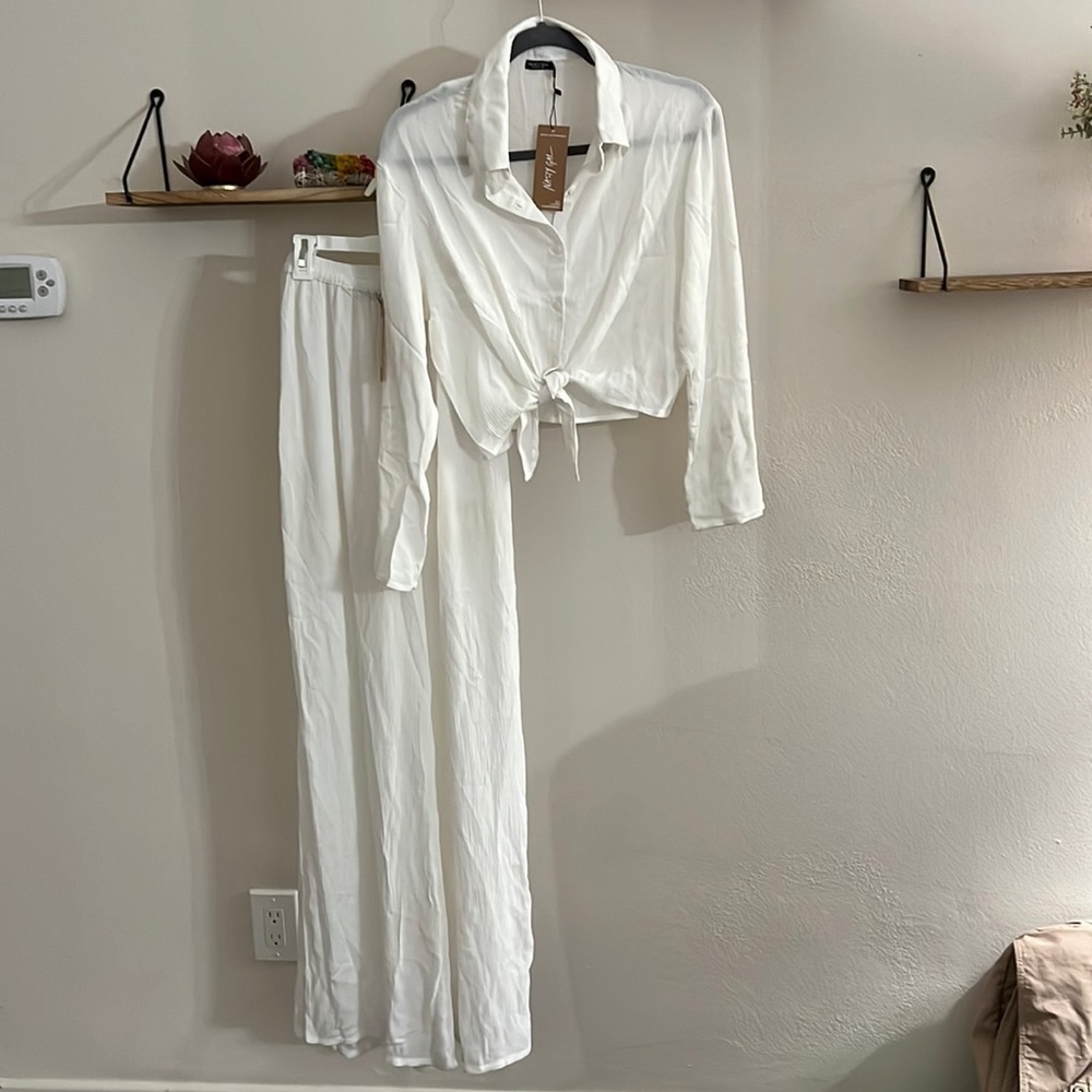 White two piece Cover Up